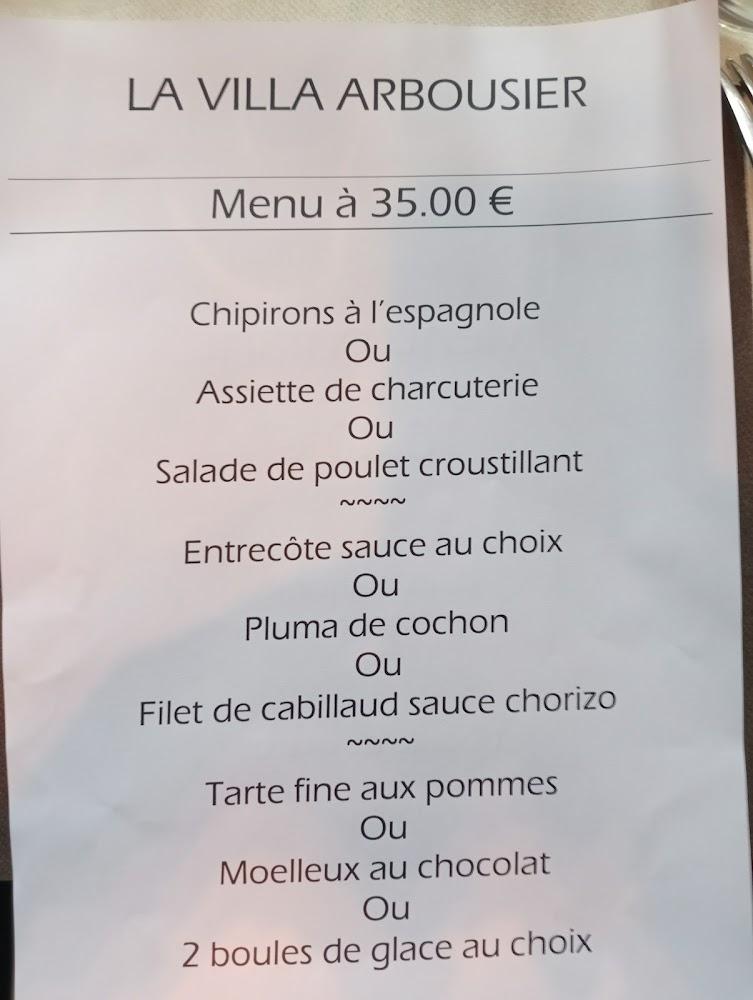 La Villa ARBOUSIER - Menu Image 2